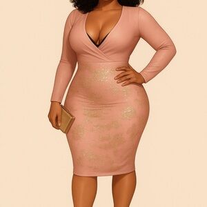 Pale Pink two-piece Spandex Skirt Set!